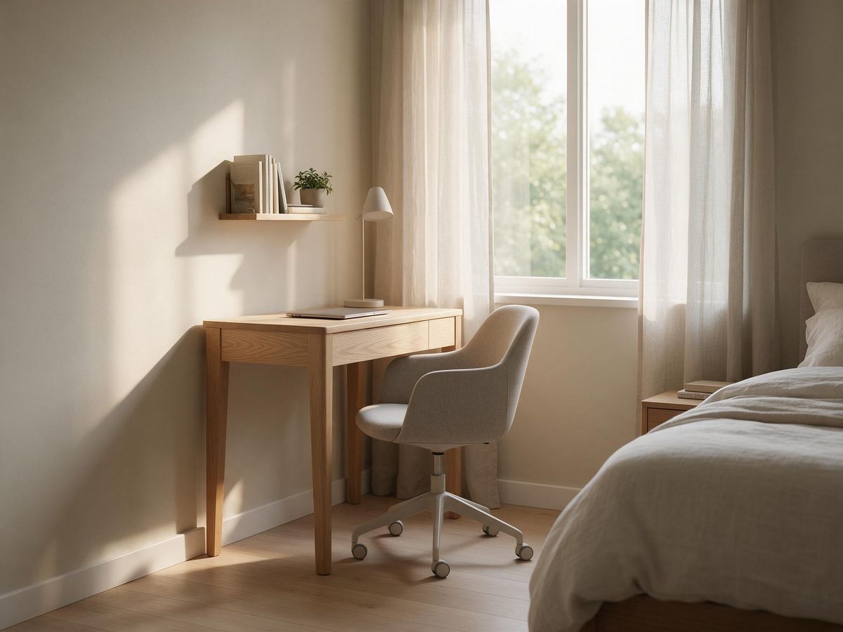 Desk for a Bedroom Corner – A small desk made to fit a corner of your bedroom.