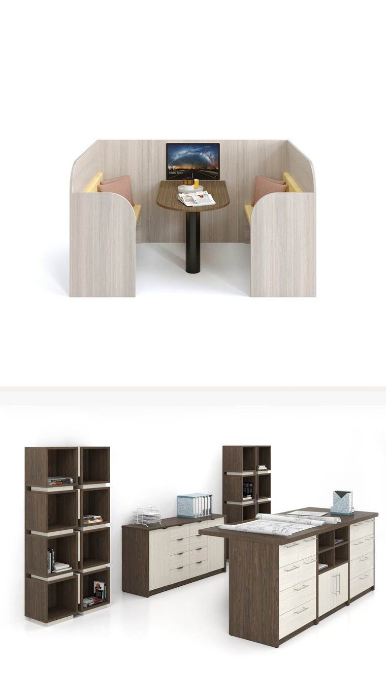 Collaboration Pod – Collaboration pod with table.