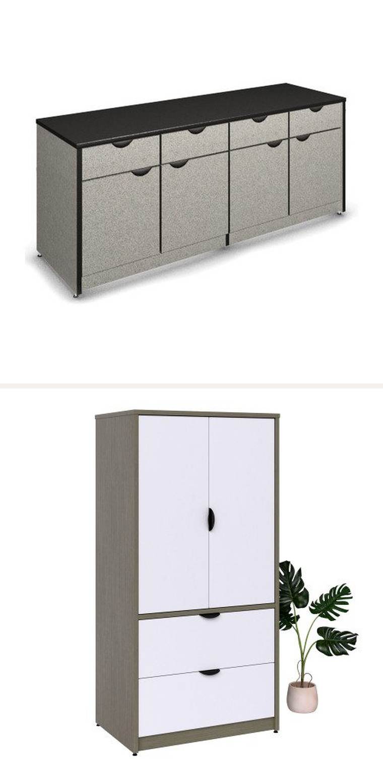 Credenza – Drawers and doors with locks, buffet height.