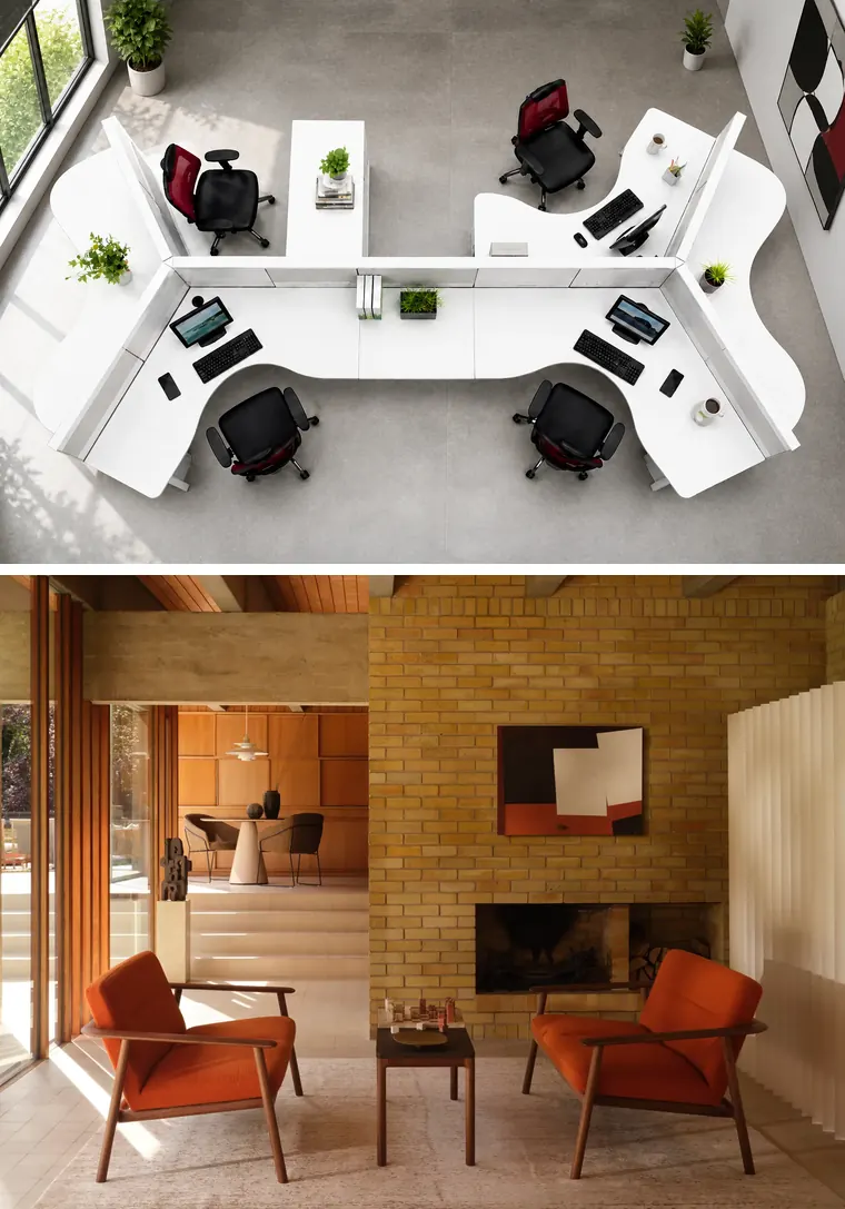 Kato Lounge Group – Kato lounge chairs with a side table.